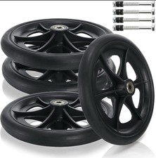 4 Pack 8 Inch Replacement Wheelchair Wheels, Wear Resistant Walker Wheels PU Tir