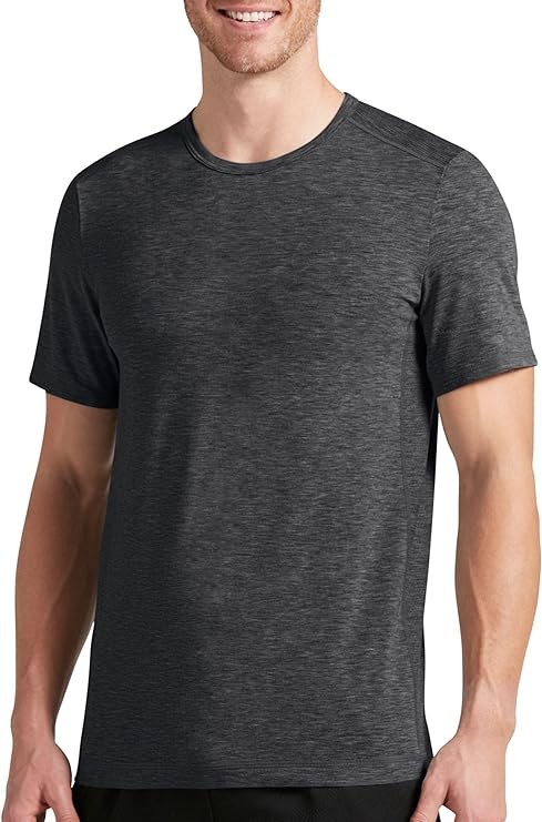 Jockey Men's T-Shirts Outdoor Performance Crew Neck (X-Large, Dark Heather Grey)