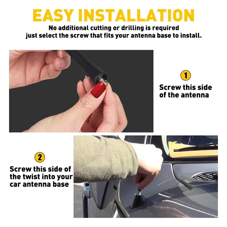 9-дюймовая короткая черная алюминиевая мачта антенны AM/FM для TOYOTA TACOMA 1995-2016 бесплатная доставка - Изображение 4 из 4