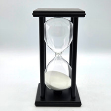 60 Minutes Hourglass, Wood Sand Timer White Sand