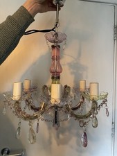 Coloured Chandelier Ceiling Light. Holds 6 Candle Style Bulbs. Not Included