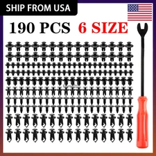 190Pcs Bumper Clips Retainer Auto Car Rivets Fastener Fender Push Pin Trim +Tool