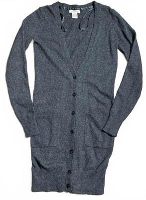 Vertigo Paris Women Sz XS Gray Charcoal Long Cardigan Sweater Witchy Duster