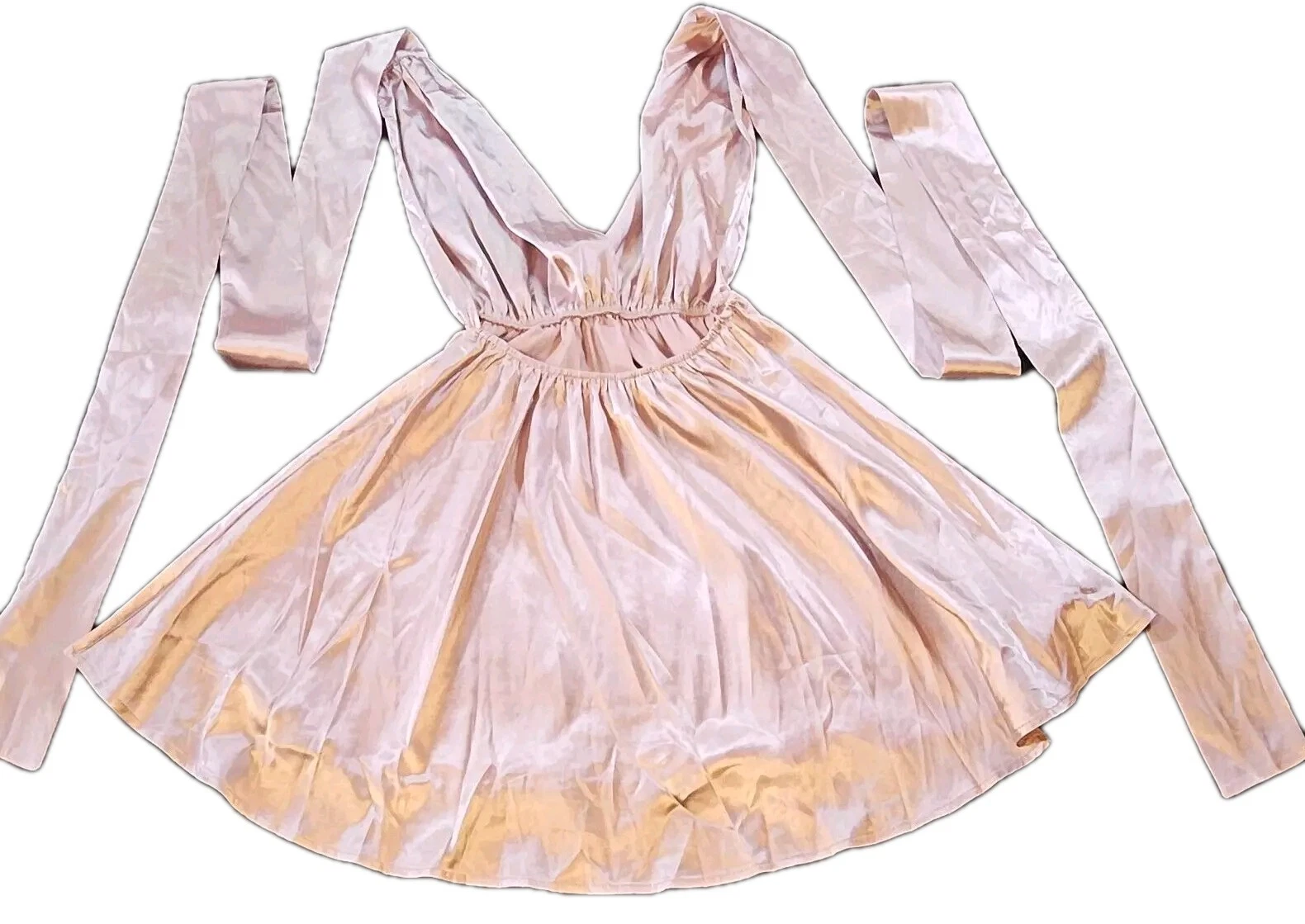 VALENTINO Abito donna tg m A Line scollo a V senza maniche corto mini blush convertibile