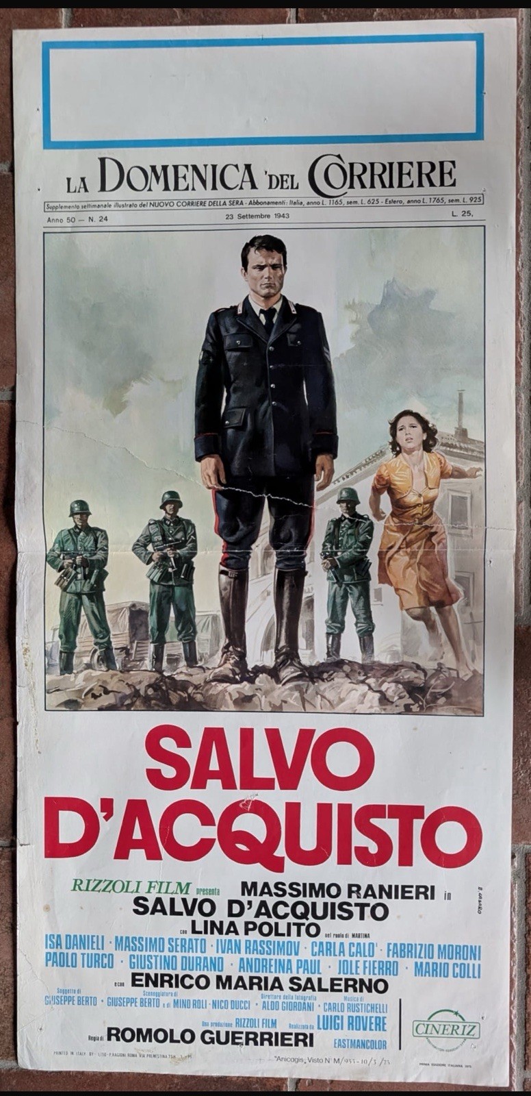 Locandina originale film Salvo D'Acquisto (1975) - Regia di Romolo Guerrieri