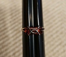 Baltic Honey Amber 925 Sterling Silver Barrel Ring 6 1/2"