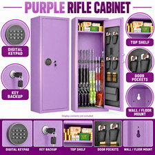 12 16 Rifle Gun Safe Cabinet for Rifles Shotguns w / Lockable Box l Purple