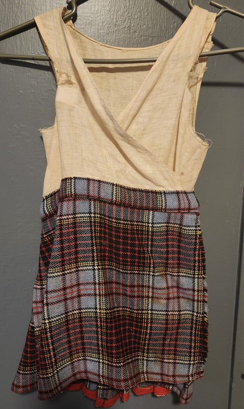 1950's Lawrie of Glasgow Tartan Cotton Pinafore Pleated Kilt Adjustable Size 4