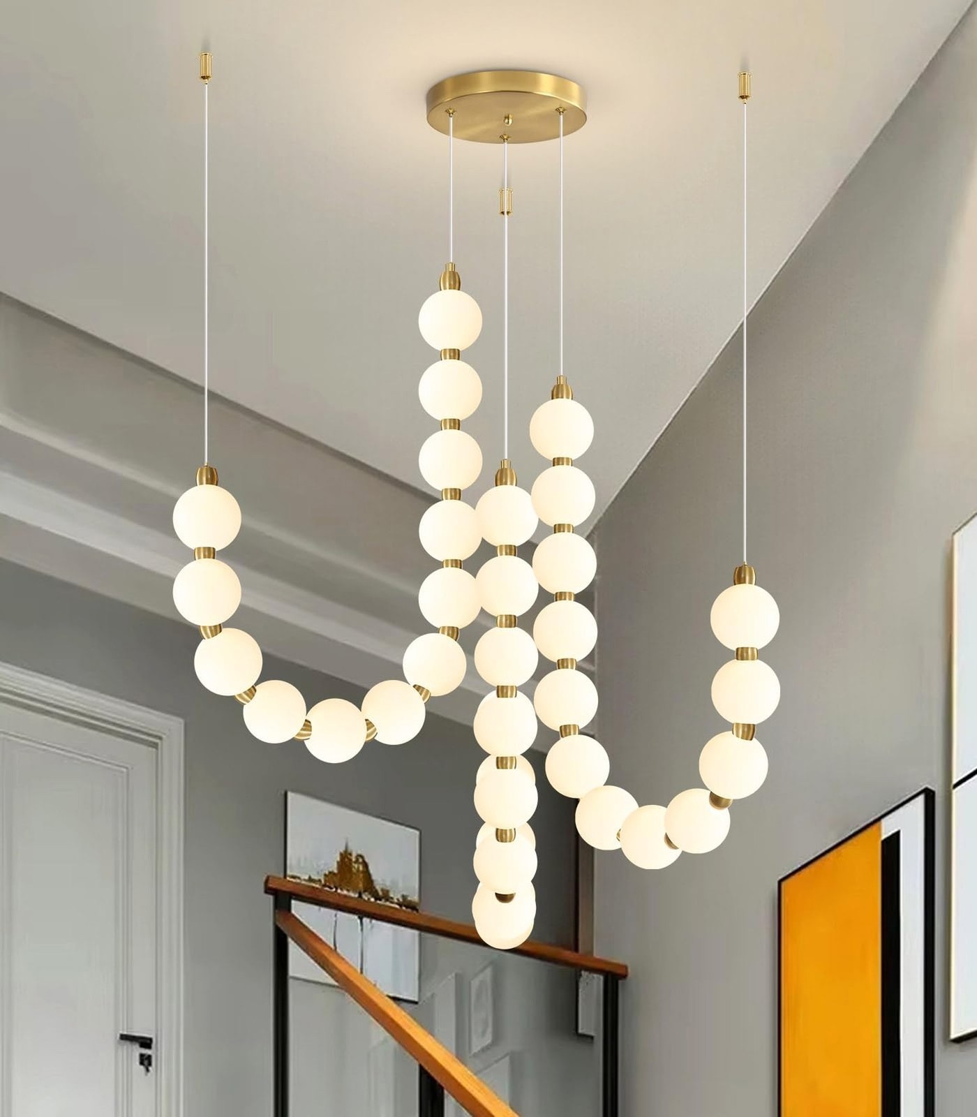 Modern Chandeliers Dimmable Light Acrylic Balls Ceiling Pendant Lighting ...