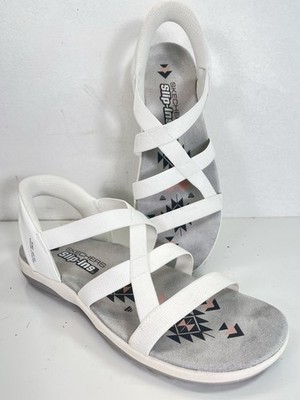 Skechers Reggae Slim - Stretch Flex 163460-WHT Sandals Women's 12 White READ