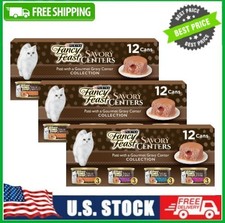 36 Pack Purina Fancy Feast Savory Centers Wet Cat Food Variety Pack, 3 oz