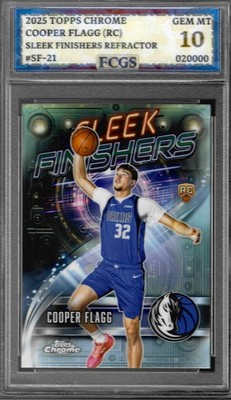 2025 Topps Chrome Cooper Flagg RC Sleek Finishers Refractor Grade 