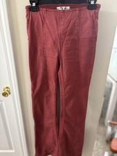 We The Free Flare Leg Pants Burnt Red Pull On Stretch Boho High Rise Womens 24