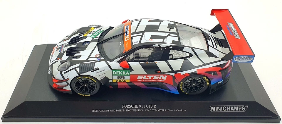 Minichamps 1/18 scale 153 186969 - Porsche 911 GT3 R Iron Force ADAC GT 2018 #69 - Image 3 of 4