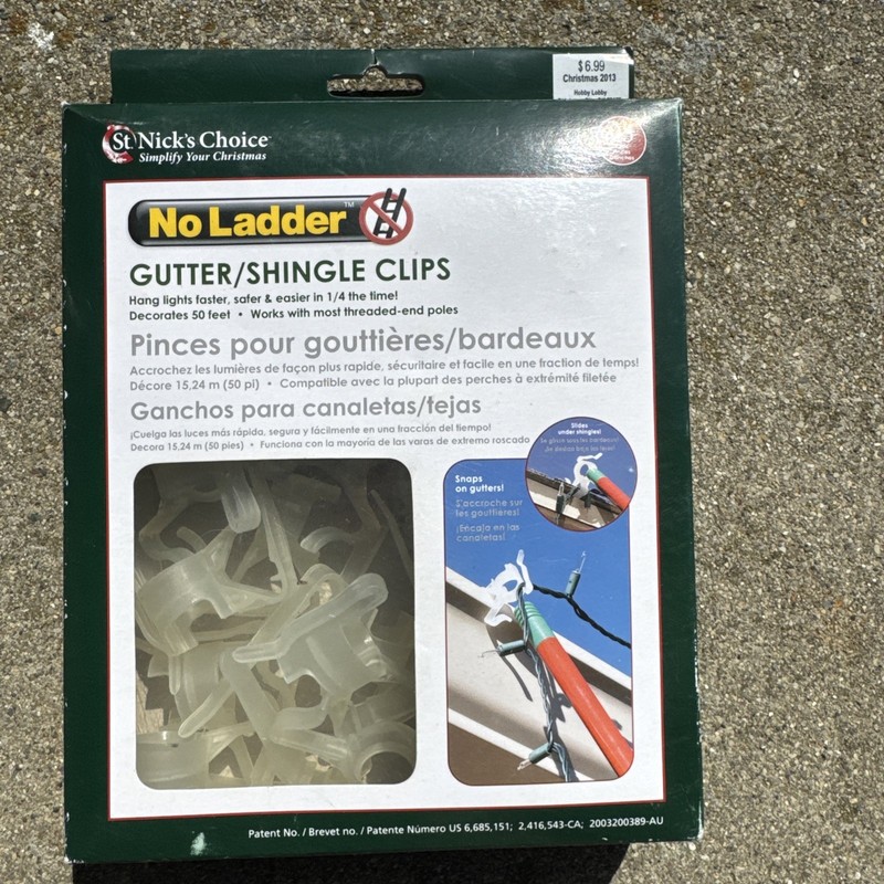 St Nick's Choice 24 Out Of 25 Clear Plastic Gutter/Shingle Clips