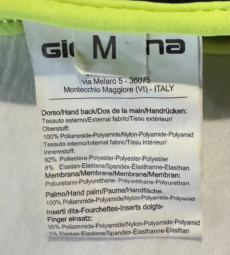 Giordana AV 300 Winter Cycling Gloves Men’s Size Medium Black With Yellow - Image 4 of 4