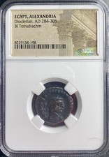 NGC Alexandria Egypt Under Roman Rule Emperor Diocletian 284-305 AD Tetradrachm