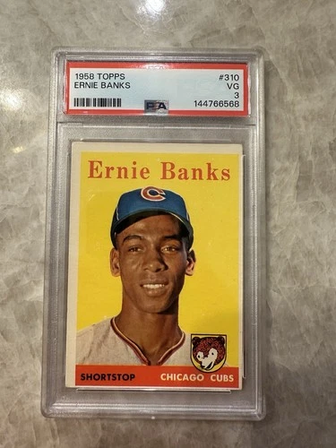 1958 Topps - Ernie Banks #310 Chicago Cubs PSA 3 VG MLB Baseball Card Rare
