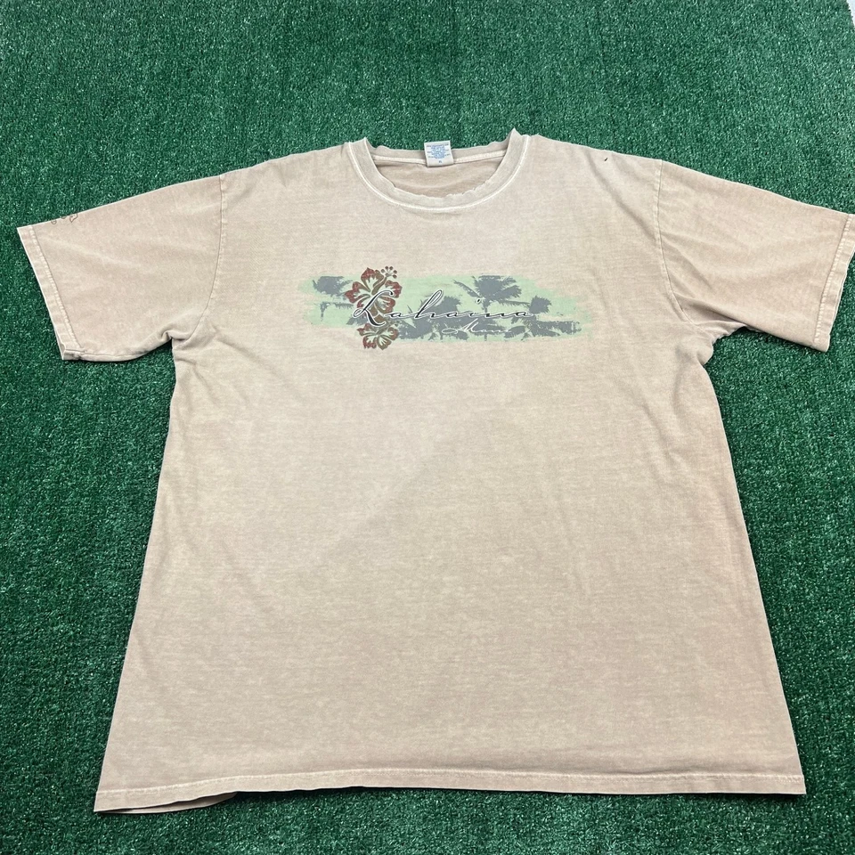 De Colección Camisa Loca Kona Café Lahaina Aloha Surf Camiseta Para Hombres XL Marrón Teñido Y2K Foto 4 de 4