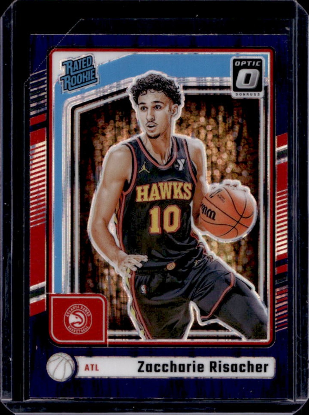 2024-25 Donruss Optic Zaccharie Risacher Purple Shock Rated Rookie #268 Hawks