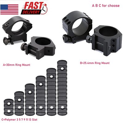 25.4/30mm Low/Medium Ring Profile Scope Mount/3 5 7 9 11 13 Slot Polymer Section