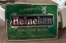 Heineken The 1 Imported Holland Beer Advertising Promotional Belt Buckle