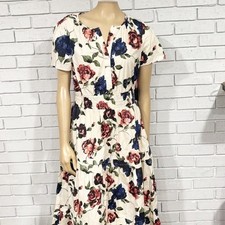 Cynthia Rowley Romantic Cream Rose Maxi Dress - Size Large