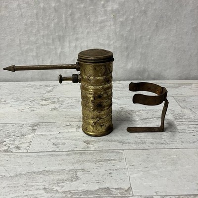 Vintage Eagle Finger Pump Brass Oiler Oil Can With Wall Mount