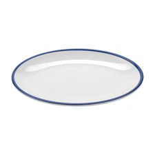 G.E.T. OP-960-W/CB Settlement Bistro White Melamine 9" x 6.25" Plate - 2 Doz