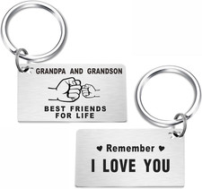 Grandpa Father'S Day Gifts from Grandson, Remember I Love You Grandpa Keychain K