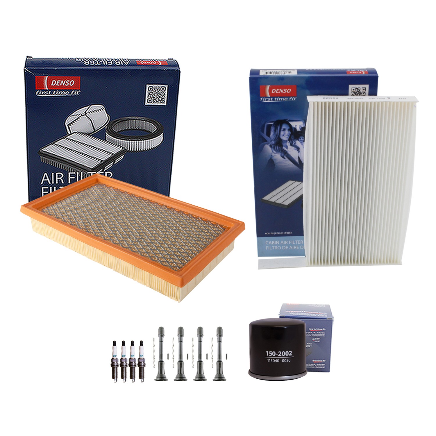 Denso Tune Up Kit 4 Spark Plugs  Boots Kit for Nissan Cube Base SL 1.8L L4 Gas