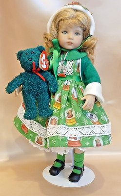 Xmas Outfit Handmade for D. Effner Little Darling 13'' Doll & Other Dolls 7 pc.