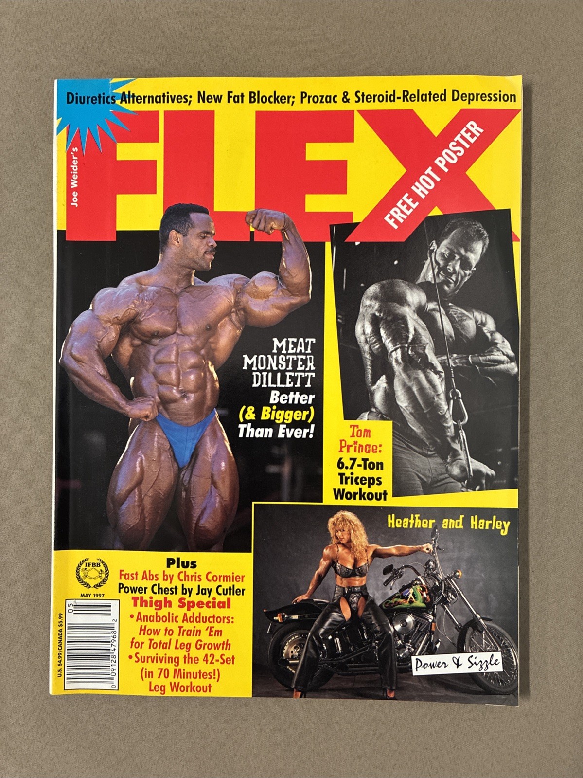 Flex Bodybuilding Muscle Magazine / Paul Dillett + Tom Prince / 05-97