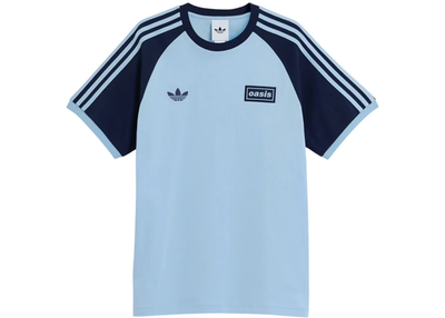adidas x Oasis Tour T-Shirt Sky Blue Originals Retro Top Slim Fit
