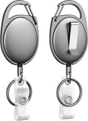 2 Pcs Metallische Schlüsselanhänger Ausziehbar Ausweishalter Ausziehbar Schlüsse