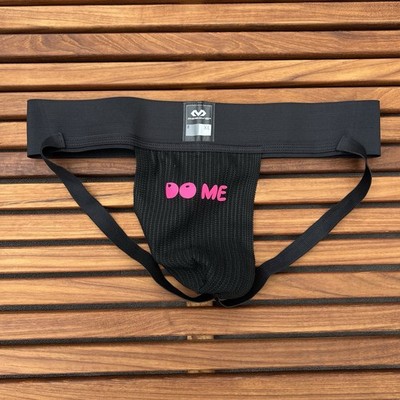 H.E.Arts DO ME logo custom print McDavid Men black athletic jockstrap underwear