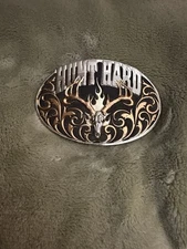 Montana Silversmith Tri Color Belt Buckle With deer Skull and Flames