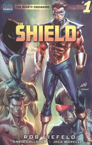 Mighty Crusaders the Shield 1F Liefeld Crusaders Variant FN 2021 Stock Image