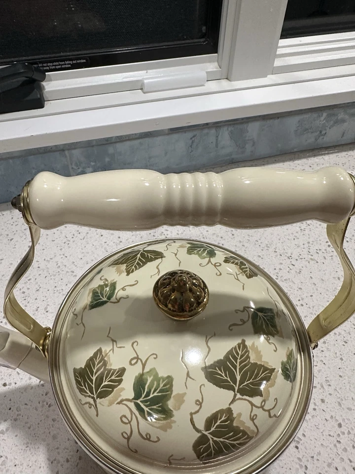 Tetera de cerámica vintage tetera floral crema estufa eléctrica de inducción de gas Foto 3 de 4