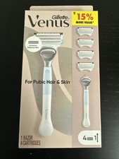 Navaja Gillette Venus para cabello púbico y piel - 1 navaja, 4 cartuchos [NUEVA]