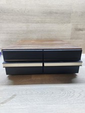 Vintage Faux Wooden 2 Drawer Cassette Tape Holder Storage Cabinet Case Holds 24