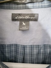 Eddie Bauer Men's Plaid Pocket Wrinkle Free Button Down Dress Shirt Size Large