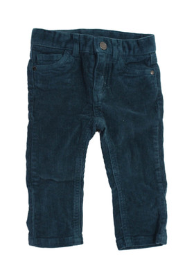Jacadi Girls Cotton Corduroy Straight Leg Elastic Waist Pants Blue Size 12M