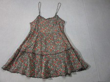 Urban Outfitters Dress Womens Medium Black Floral Strappy Ruffle Mini Boho