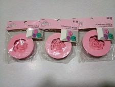 3 Silicone Fondant Molds - Rose Design
