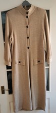 Ladies Vintage New Wool Knitted Long Maxicoat Button Close Sweater.uk Made