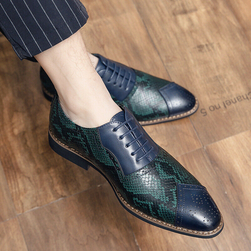 Mens Snakeskin Pattern Pointy Toe 