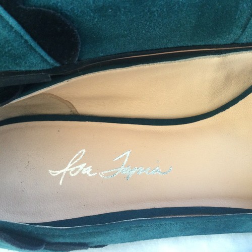 Isa Tapia Turquoise Black Clemente 40 or US 10 Suede Uppers Flats Heart Fast US - Picture 6 of 18