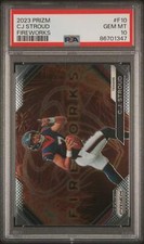 Graded 2023 Panini Prizm CJ Stroud #F10 Fireworks Rookie RC Football Card PSA 10