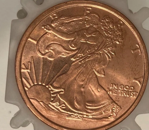 1 oz walking liberty american eagle .999 fine copper round collectible